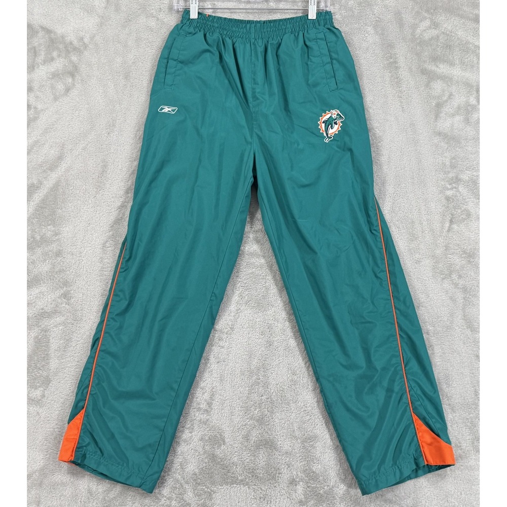 Miami Dolphins Pants Boys Youth Large Green NFL Football Reebok Jogger Warmup